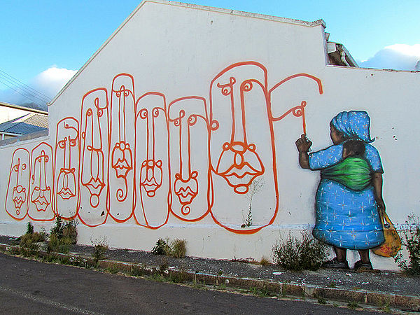 ICYE Freiwilligenprojekte in Afrika - Kunst und Kultur Mauer Graffiti