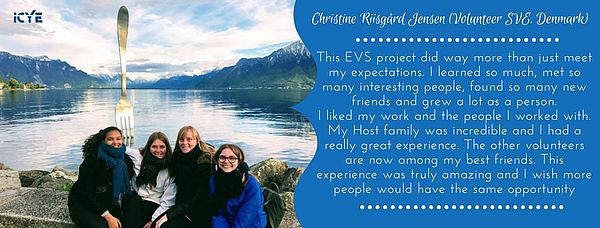 ICYE Schweiz EVS Dänemark Feedback von Christine Riisgaard Jensen