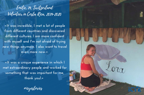 ICYE Switzerland volunteer Emilie in Costa Rica