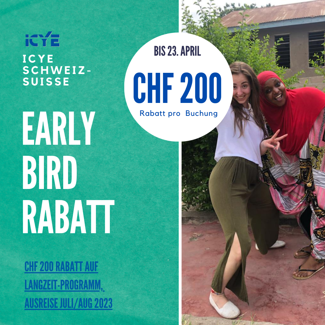 Early Bird Rabatt ICYE Langzeitprogramm 2023